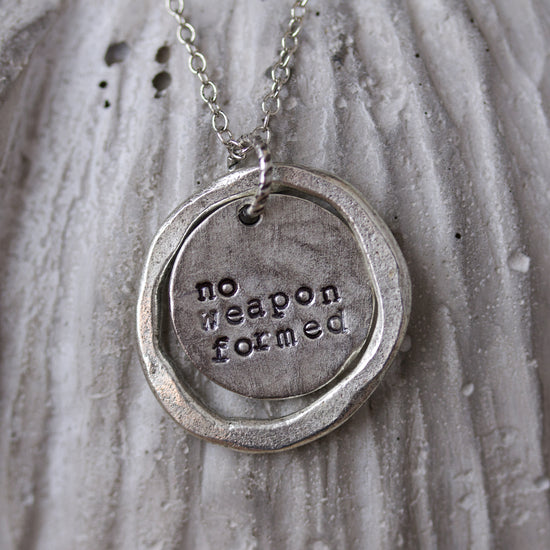 No Weapon Formed Halo Necklace