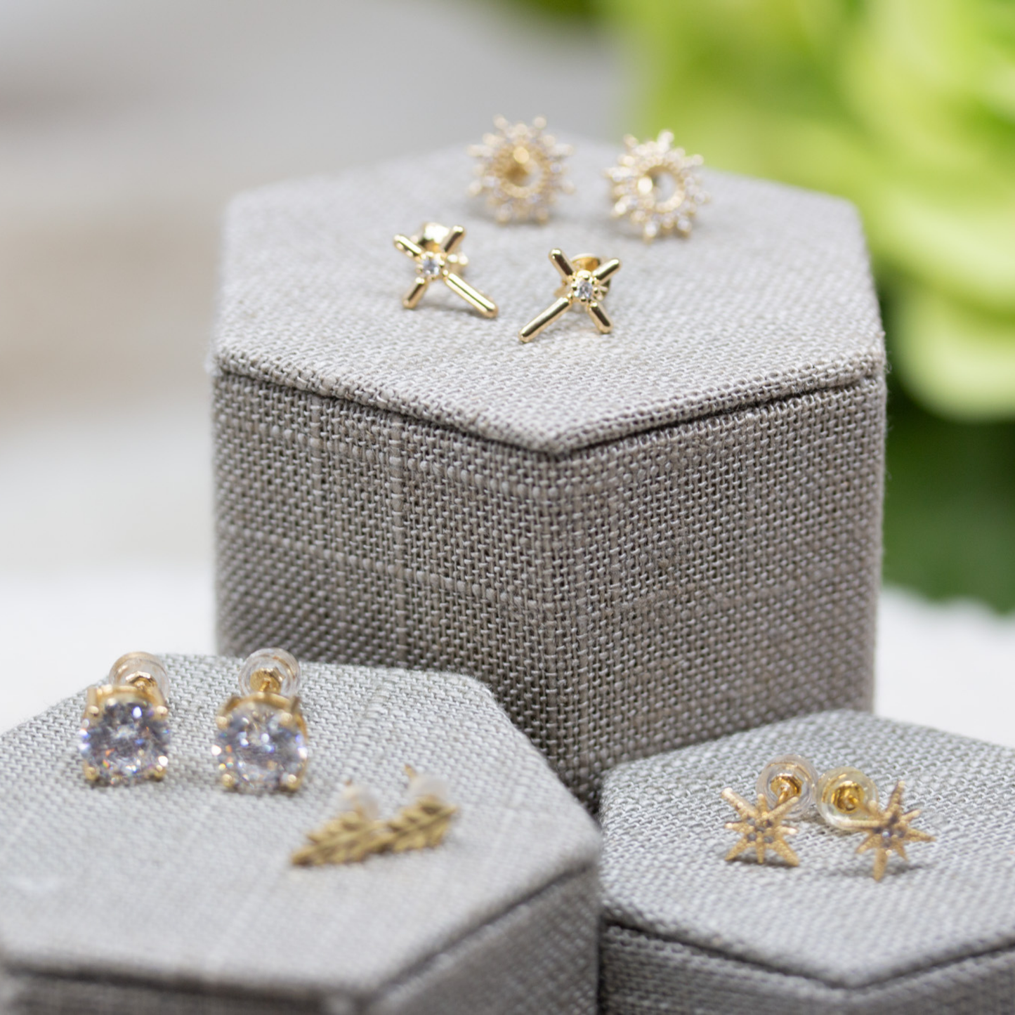 Heaven Inspired Stud Earrings - Gold