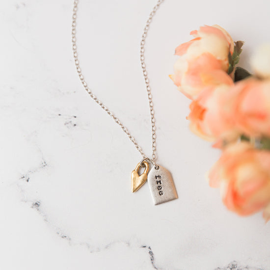 Load image into Gallery viewer, August &amp;quot;Loved &amp;amp; Free&amp;quot; Necklace
