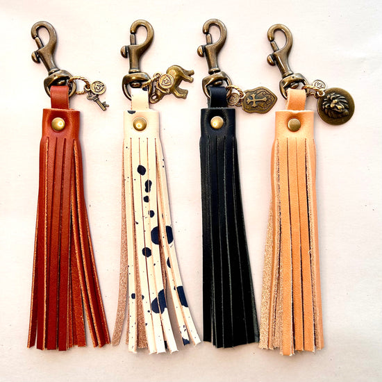 Heaven Inspired Leather Tassel Keychain