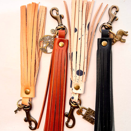 Heaven Inspired Leather Tassel Keychain