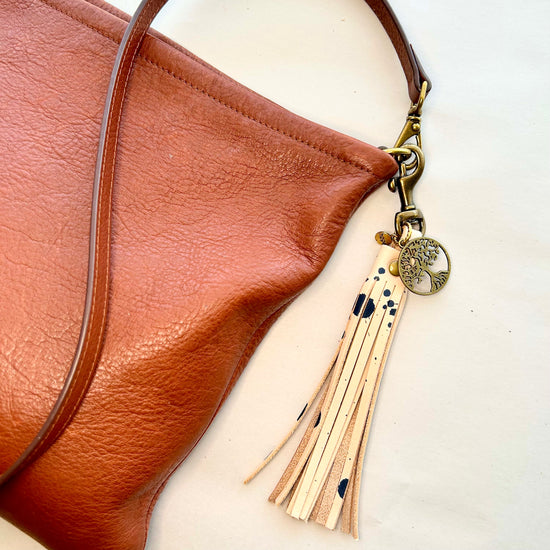 Heaven Inspired Leather Tassel Keychain