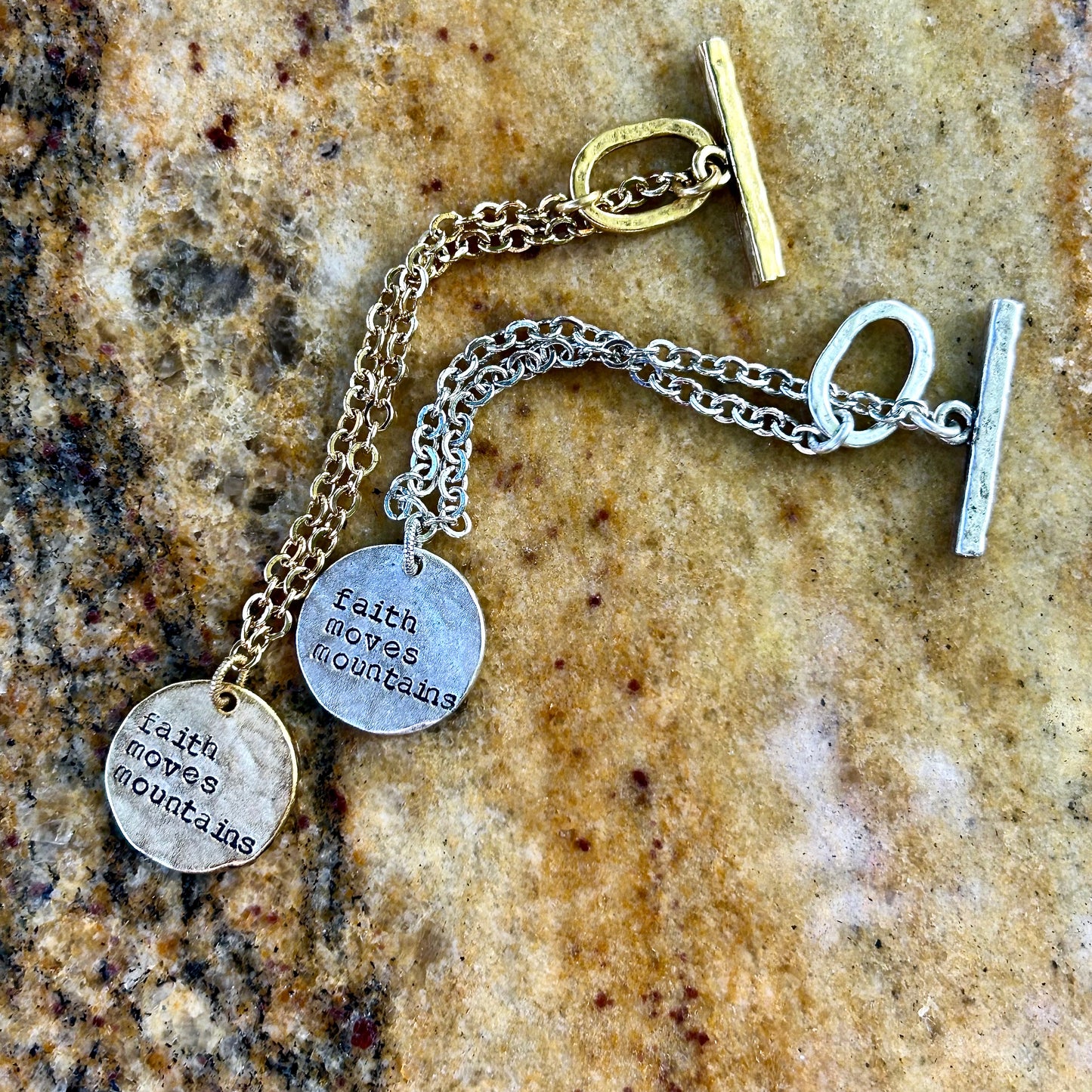 Faith Moves Mountains: Toggle Clasp Bracelet