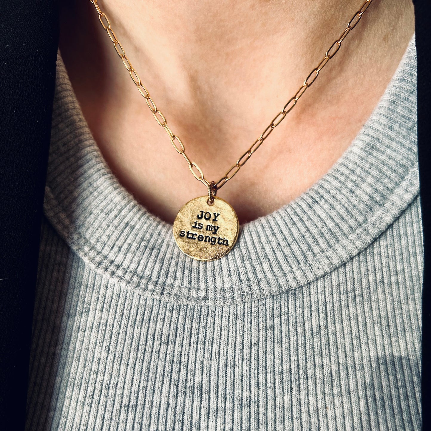 Joy is My Strength Paperclip Necklace