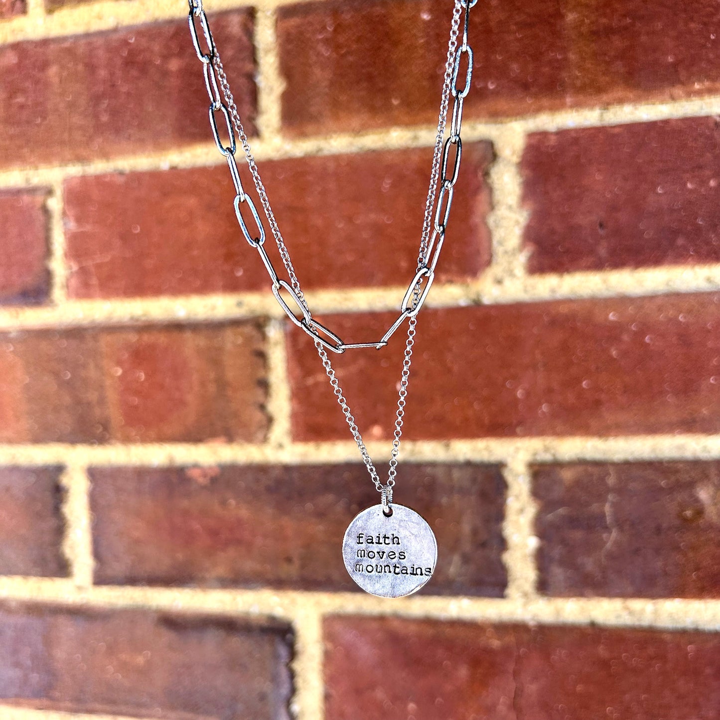 Faith Moves Mountains Layered Necklace