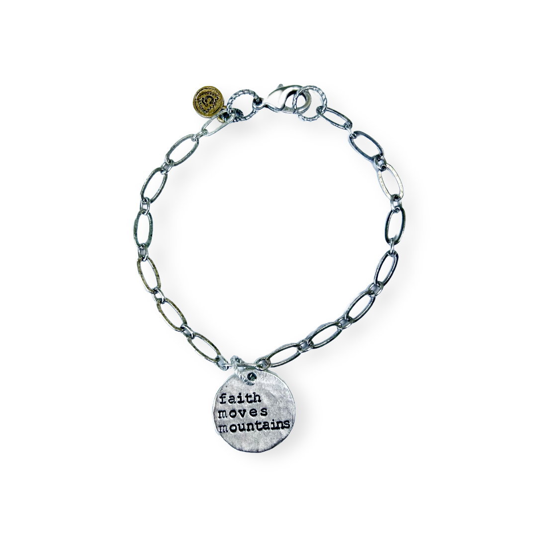 Faith Moves Mountains Oval Bracelet